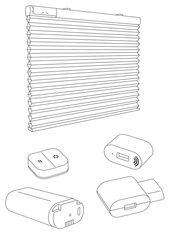 IKEA TREDANSEN Pleated Blinds Blackout Wireless Battery Operated White