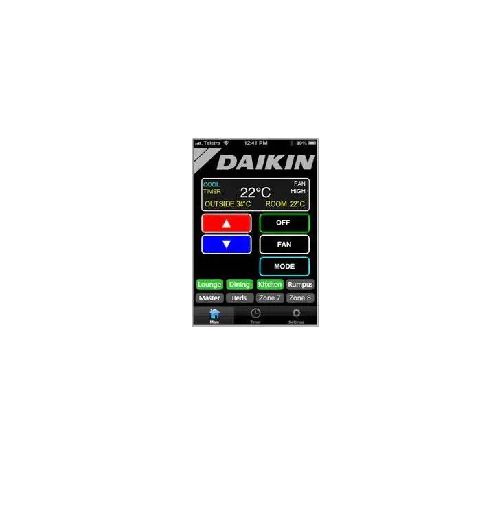 Daikin Brp15a61 Skyfi Remote Control Interface Instruction Manual