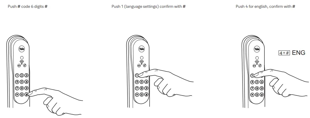 Yale 1185073 Doorman Classic All Inclusive Lock User Manual - Language settings