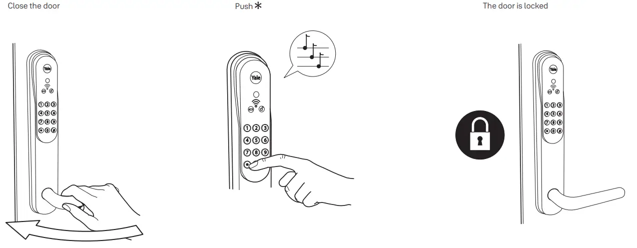 Yale 1185073 Doorman Classic All Inclusive Lock User Manual - Lock the door from outside