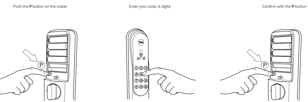 Yale 1185073 Doorman Classic All Inclusive Lock User Manual - Register code EASY Mode. ADVANCED Mode See the separate instructions at page 55