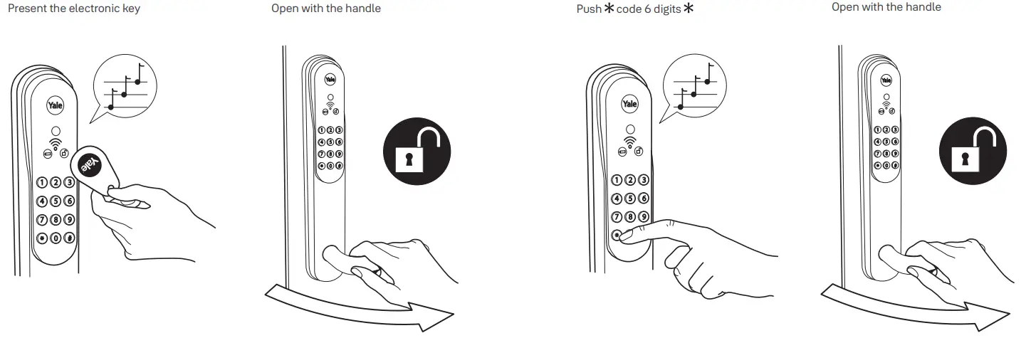 Yale 1185073 Doorman Classic All Inclusive Lock User Manual - Unlock from outside