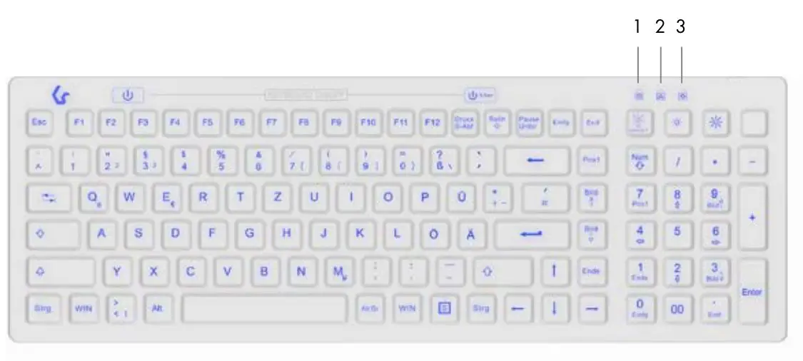 KeySonic KSK-6031INEL-Wh Full-Size Hygienic Industry Keyboard For Windows - Overview