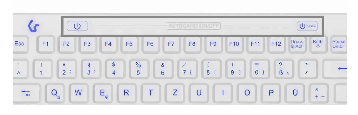KeySonic KSK-6031INEL-Wh Full-Size Hygienic Industry Keyboard For Windows - Switching the keyboard ON or OFF