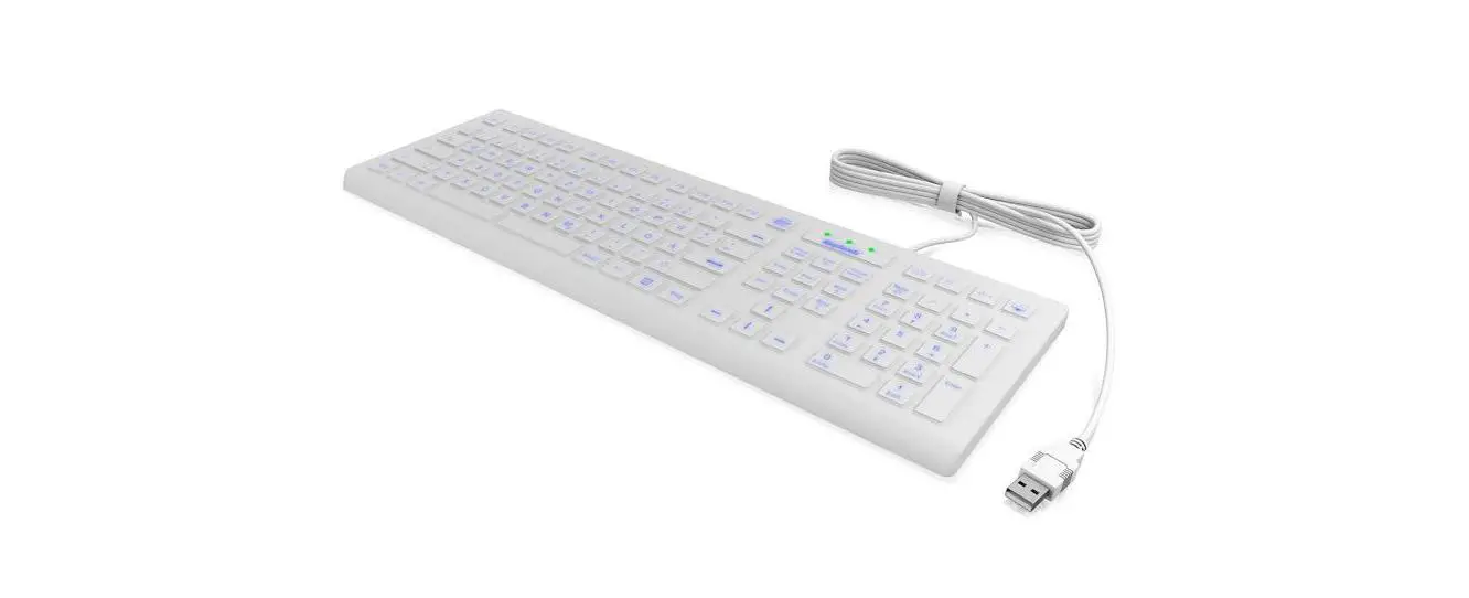 Keysonic Ksk-6031inel-wh Full-size Hygienic Industry Keyboard For Windows Instruction Manual
