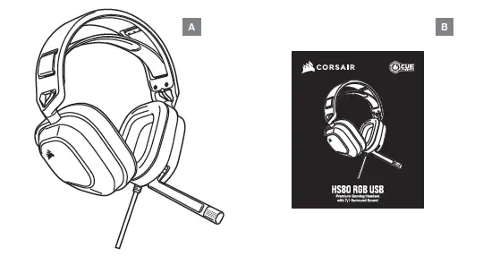 CORSAIR HS80 -3RGB -USB -Premium- Gaming- Headset -1