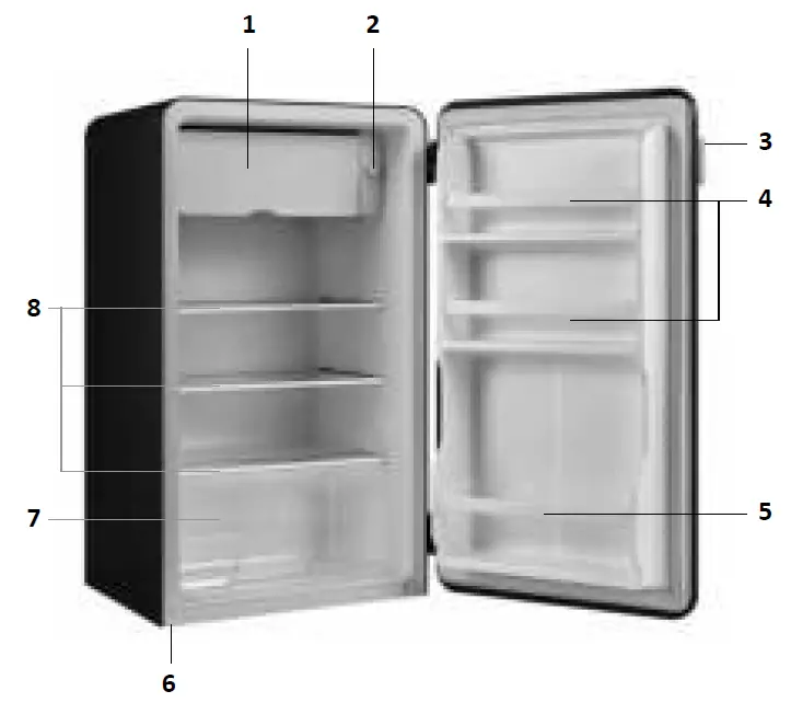TOMADO TRT4701B Retro Refrigerator 1