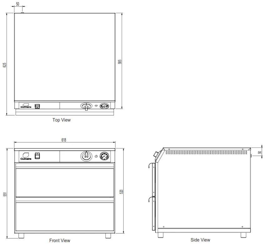 Culinaire CH.WD.0111 1 x 1-1 Gastronorm Warming Drawer - Fig 2