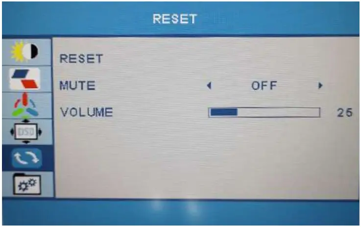 OSD Setting Reset