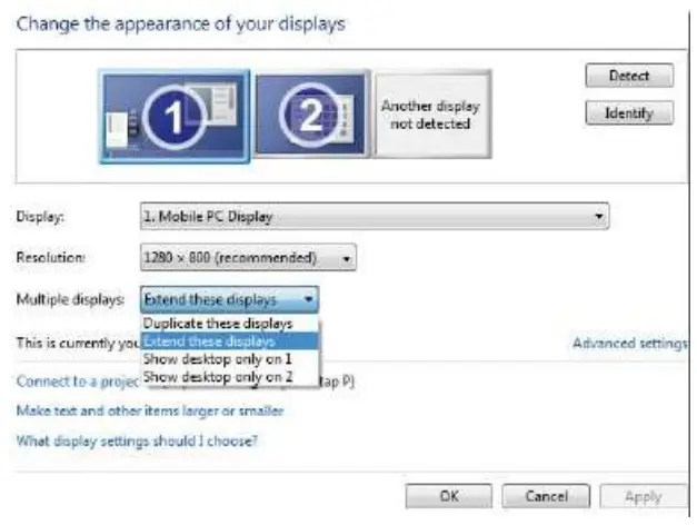 Duplicate & Extend Mode Setting
