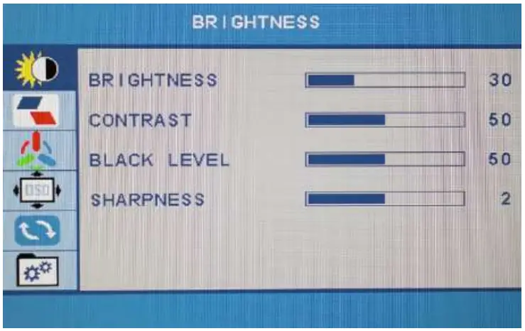 OSD Setting Brightness