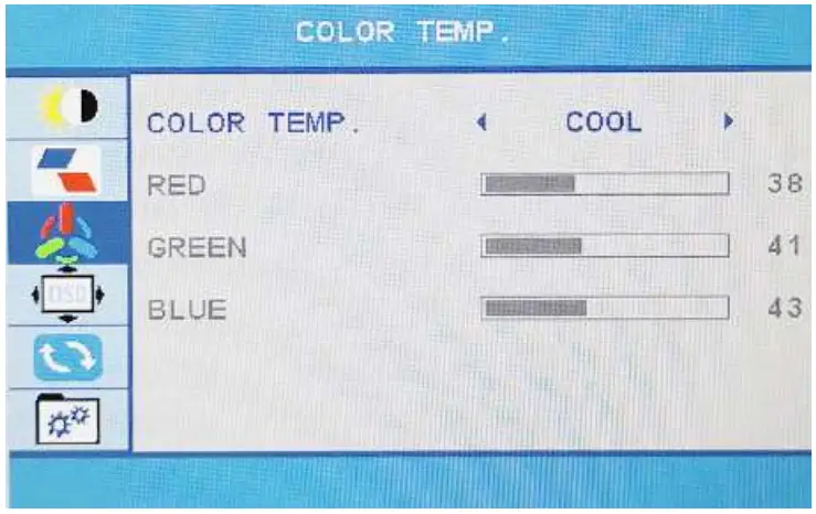 OSD Setting Color Temp