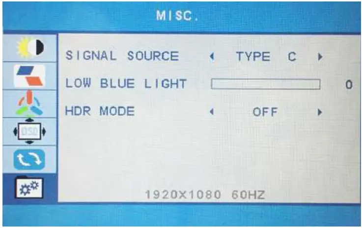 OSD Setting Color Temp