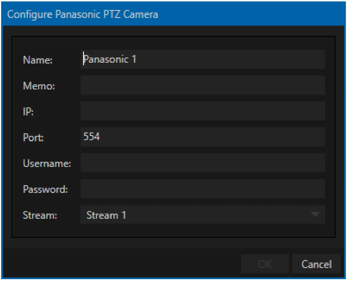 Configure Channel panel