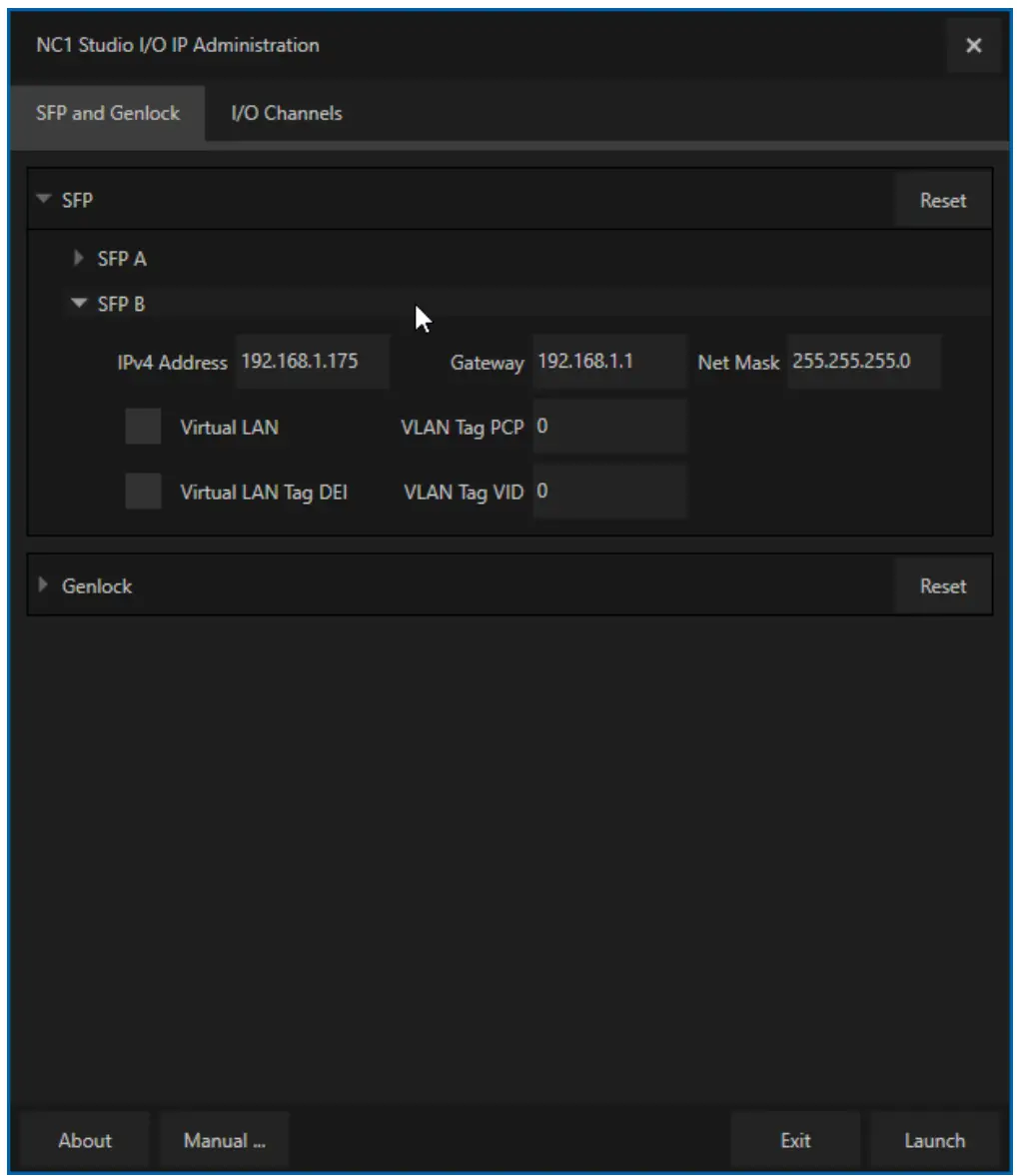 Administration panel