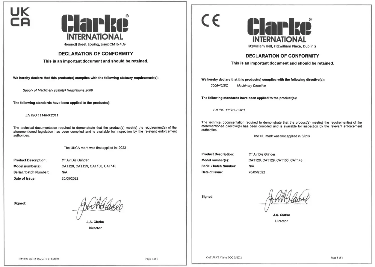 Clarke X Pro CAT128 Professional Air Die Grinder-fig 10