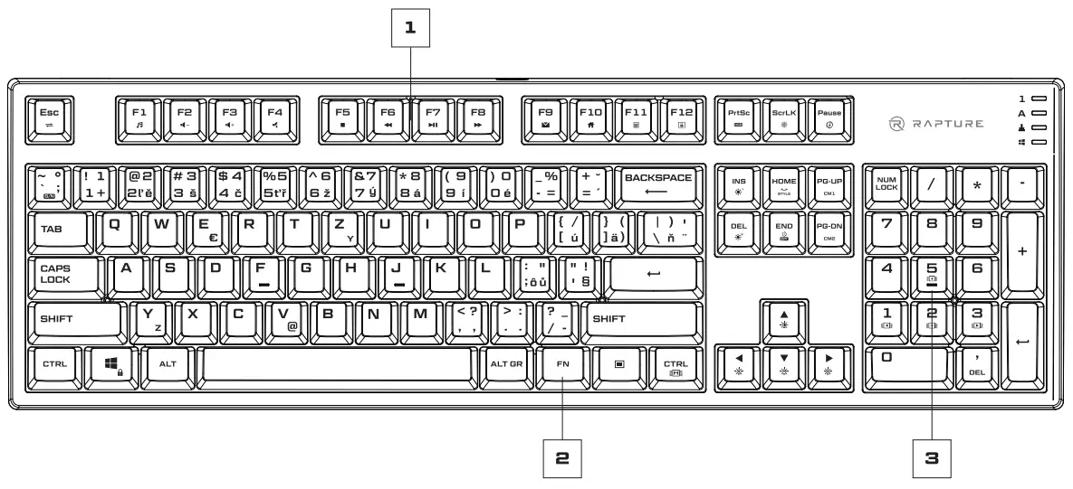 RAPTURE RPTGMK32FLS05 Delta Cherry Keyboard - overview