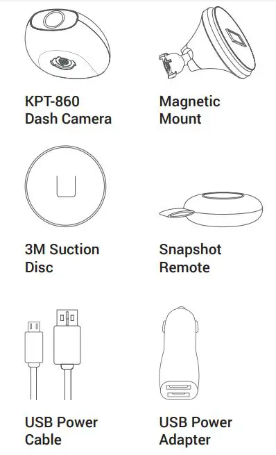 Kapture KPT-860 Camera - PACKAGE CONTENTS