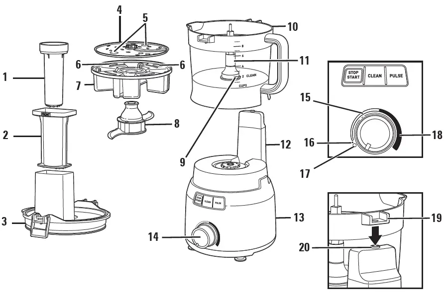 Proctor-Silex-70810-Quick-Clean-Food-Processor-Robot-FIG-1