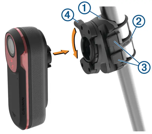 GARMIN RCT716 Radar Bike Tail Light - Installing the Tail Light Mount