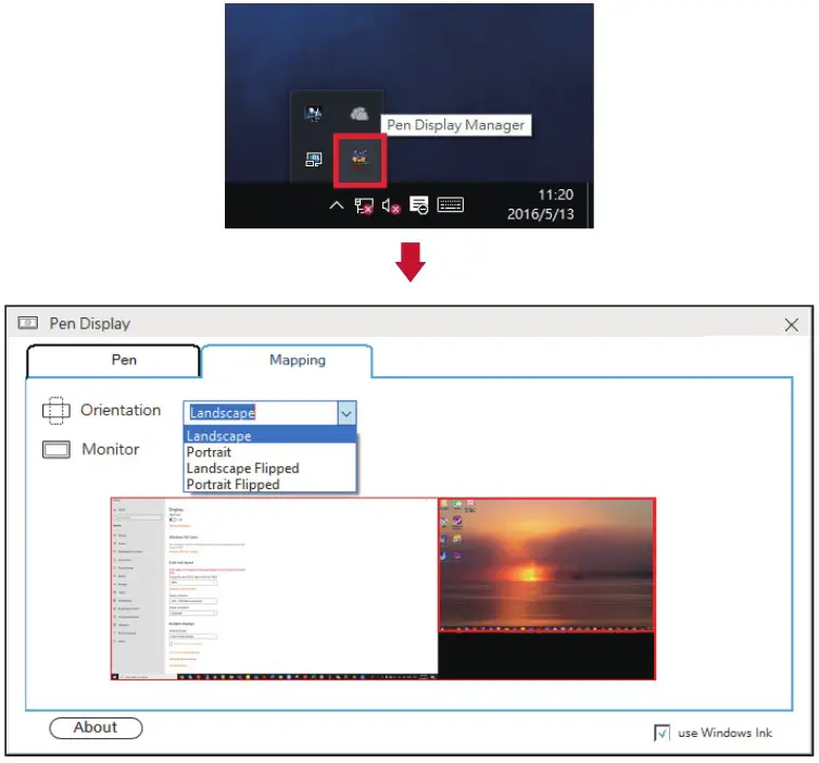 ViewSonic PD1631 Pen Display - Handwriting area mapping