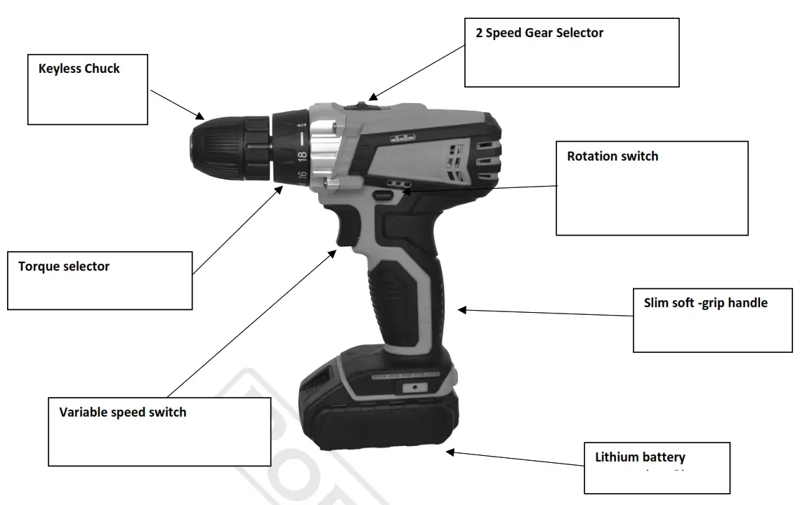 BORMANN BCD2505 Cordless Impact Drill - Fig