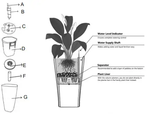 XBRAND Self Watering Planters - Assembly instructions