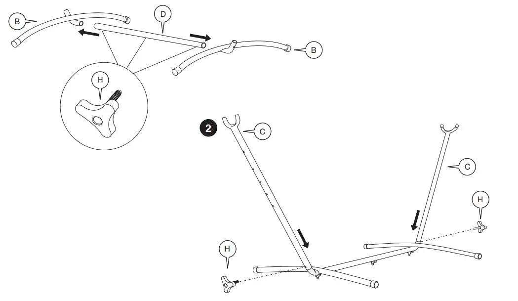 VonHaus 2500198 2 Person Garden Hammock with Stand - Figure 2