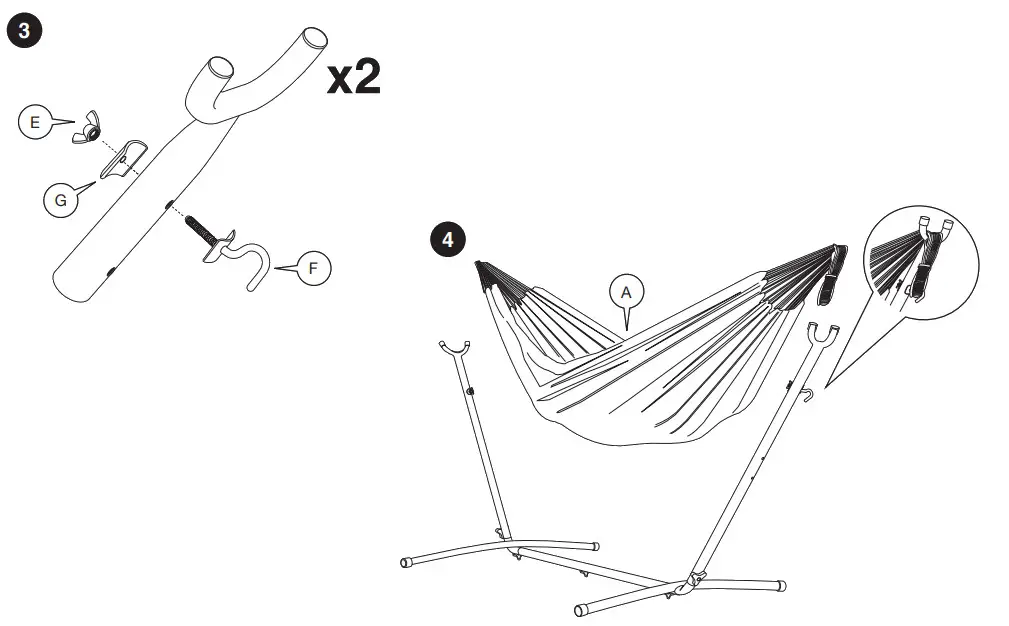 VonHaus 2500198 2 Person Garden Hammock with Stand - Figure 3