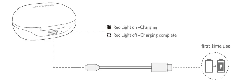 Connect USB-C cable for charging
