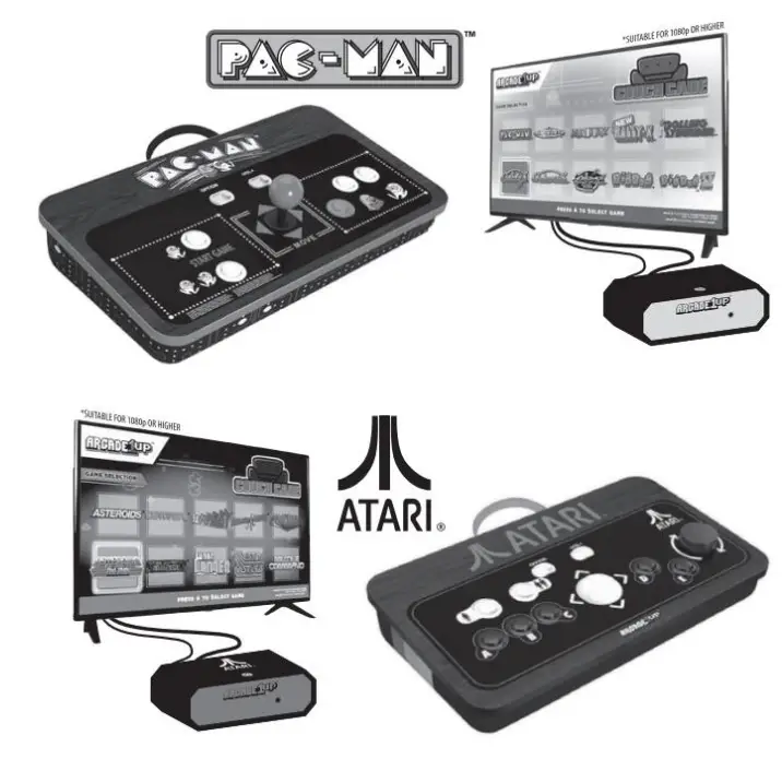 ARCADE 1UP B09WY6XM28 PAC-MAN COUCHCADE Wireless Gaming 8