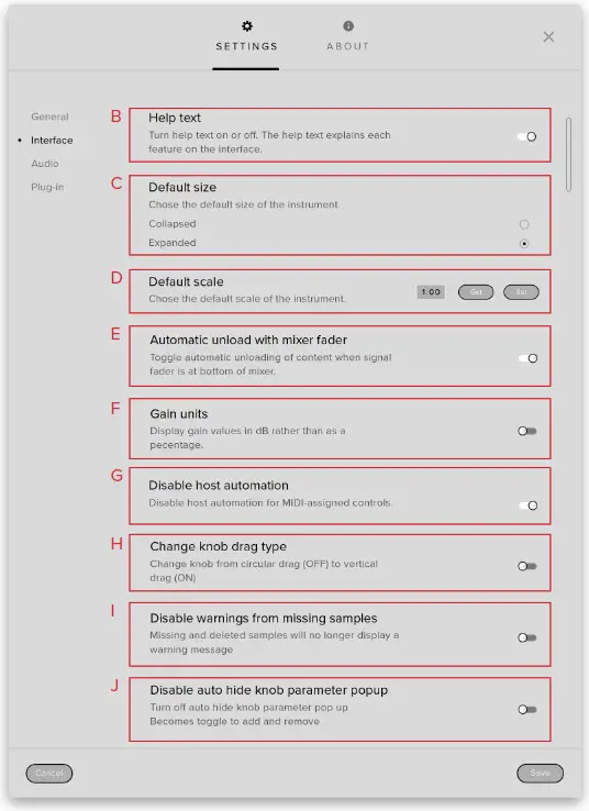 SPITFIRE AUDIO Originals Jangle Box- A. COPY SETTINGS —
