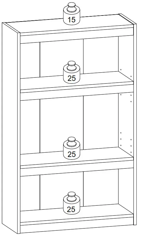 Furinno 22061WH White 3 Shelf Standard Bookcase - fig