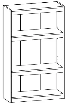 Furinno 22061WH White 3 Shelf Standard Bookcase