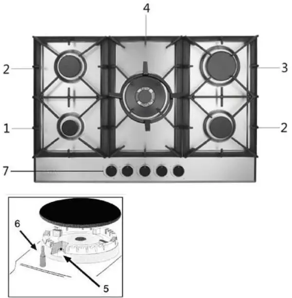 DRIJA Milan 76 Gas Stove Built In - fig