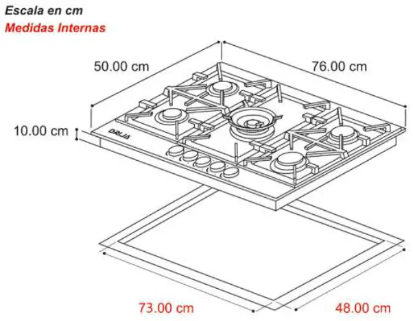 DRIJA Milan 76 Gas Stove Built In - fig1