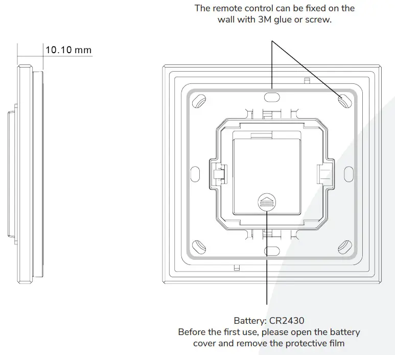 HOFTRONIC 4406547 Wireless Wall Dimmer Push Button - 2 Zone - Figure 2
