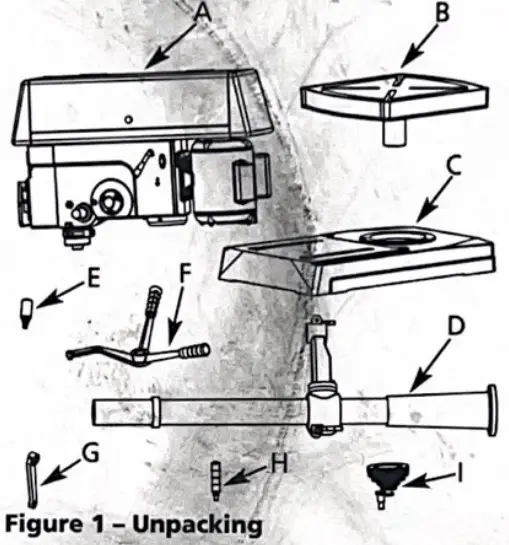 DAYTON 5PHC3B 17 Inch Floor Model Drill Press - Figure 1
