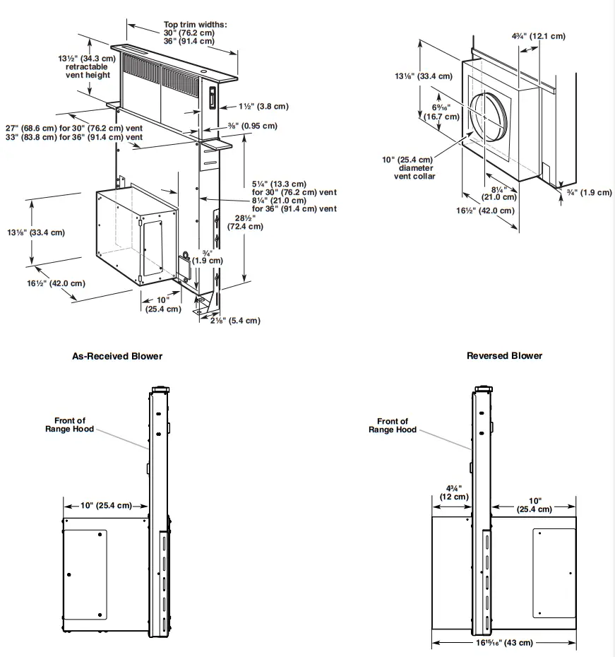 Kitchenaid W10342489G Retractable Pop Up Downdraft Vent System - fig