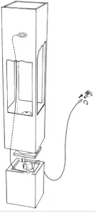 LuxenHome WHF1294 Metal and Resin Column Outdoor Fountain and Planter with LED Light A