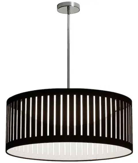 Dainolite SDLED-20P Slit Drum Black Modern Contemporary Drum LED Pendant Light-fig1