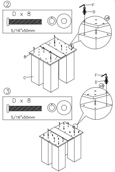 ASHLEY D72813B Vollardi Counter Height Dining Table Base 3
