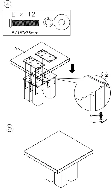 ASHLEY D72813B Vollardi Counter Height Dining Table Base 4