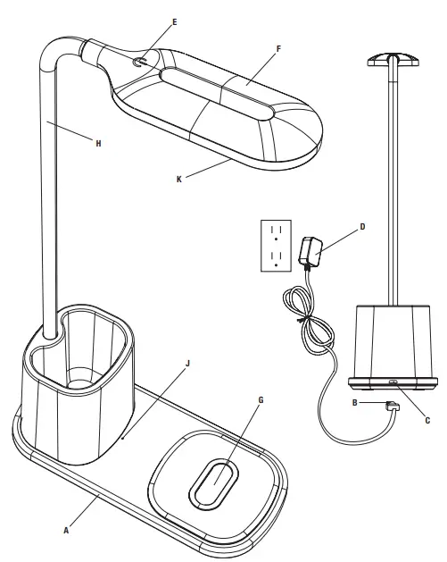 OttLite 7QC00W Organizer LED Desk Lamp with Wireless Charging- Featured Image