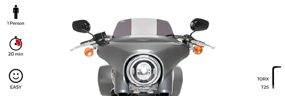 Puig-21340-High-Road-Screen-For-Harley-Softail-Sport-Glide-FIG-1