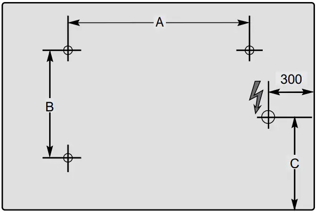 Dimplex MH 4 NO Nature Stone Heating - Drilling dimensions