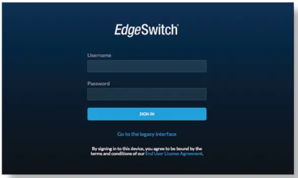 UBIQUITI ES 16 XG EdgeSwitch - Enter ubnt in the Username