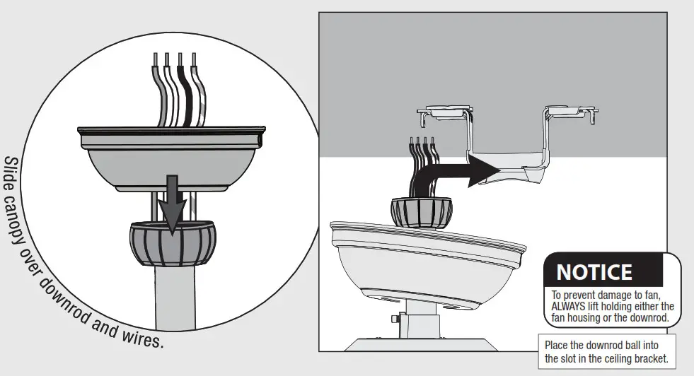 Hunter 51414 Woodfield 52-Inch Indoor Ceiling Fan - Hanging the Fan