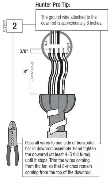 Hunter 51414 Woodfield 52-Inch Indoor Ceiling Fan - Installing the Downrod 2