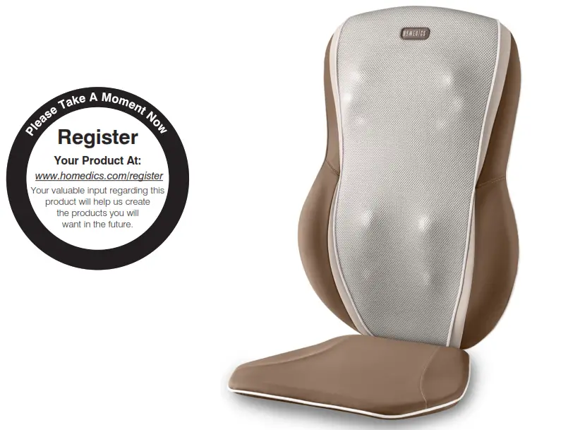 Homedics MCS-610H Triple Shiatsu Massage Cushion with Heat Instruction - register